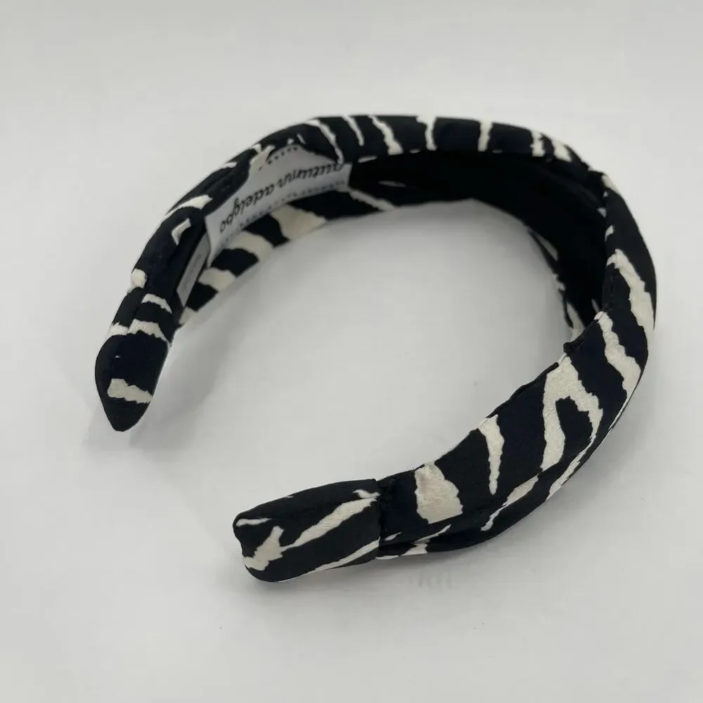 AUTUMN ADEIGBO Headband NEW Zebra Animal Print Black Hair Accessory Rare NWOT